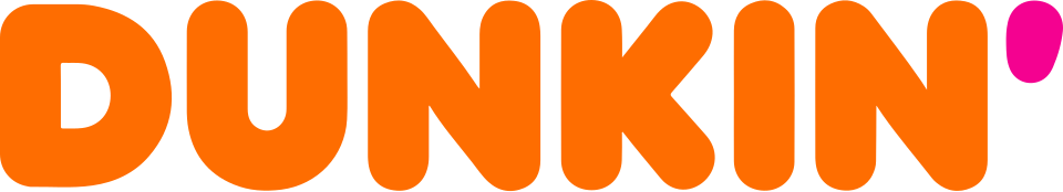 The Dunkin' wordmark in rounded orange capitals with a pink apostrophe