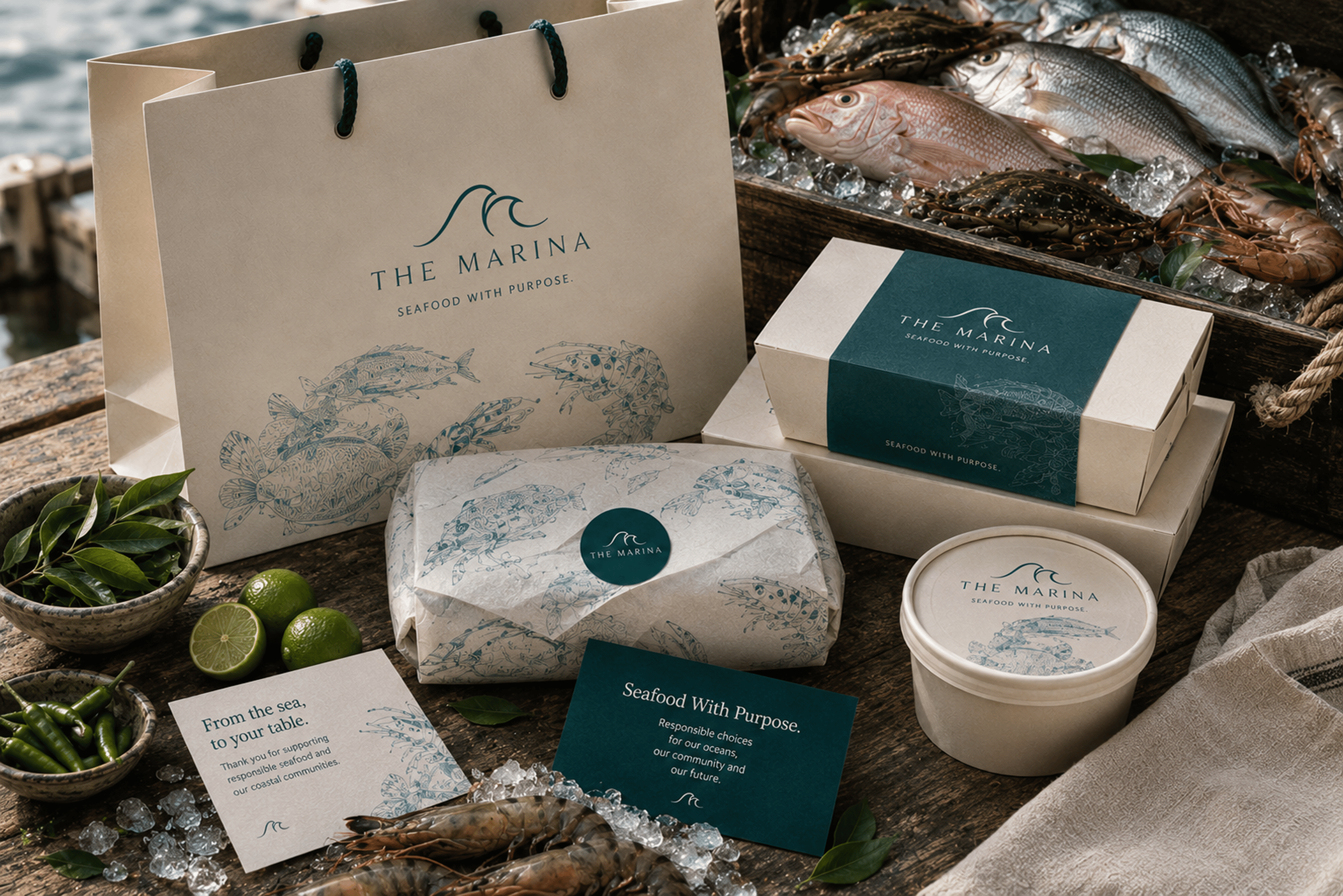 The Marina packaging