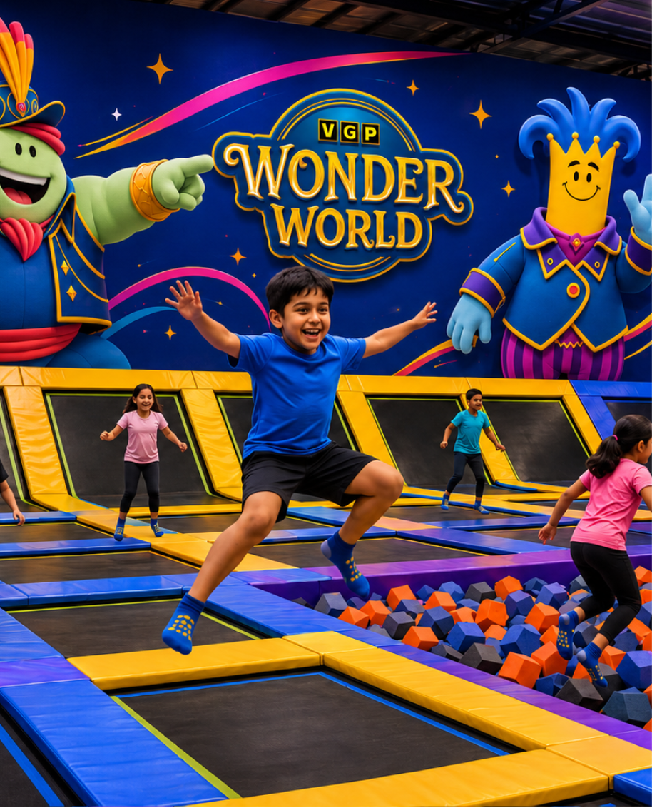 VGP Wonder World trampoline area
